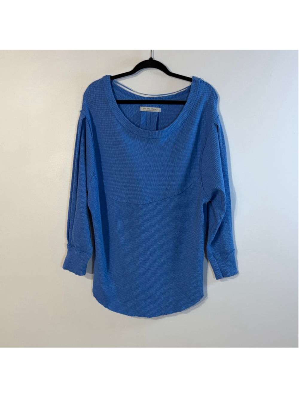 We The Free OG Slouchy Oversize Thermal Long Sleeve Pullover Women’s Small Blue